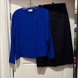 Vintage Calvin Klein Black Pencil Skirt & blouse